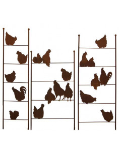 Start Metall Rankhilfe mit 7 Hühnern 150 cm hoch - 60 cm breit - kein Versand 
Höhe 125 
Breite 70 cm
Links und Rechts Eisenr 2