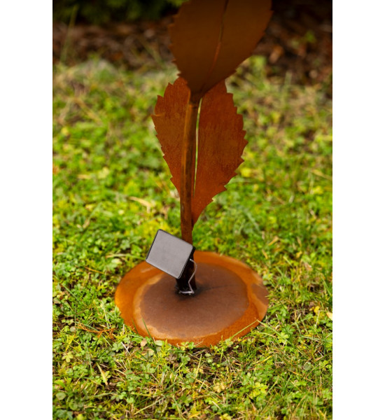 Start Glasblume - Maya - rote Kugel - mit gratis Solar ie Glasblumen werden mit einer abnehmbaren Glaskugel oder einer Edelstahl