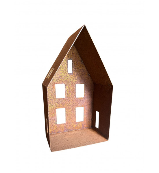 Neuheiten Saremo Kleines Haus mit offener Seite - Höhe 32 cm Kleines Rosthaus mit einer Öffnung an der Rückseite um einfaches au