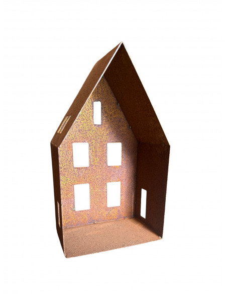 Neuheiten Saremo Kleines Haus mit offener Seite - Höhe 32 cm Kleines Rosthaus mit einer Öffnung an der Rückseite um einfaches au