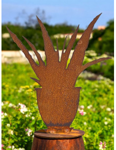 Aloe im Topf, auf Platte - Höhe 24 cm 
Höhe 24 cm 2