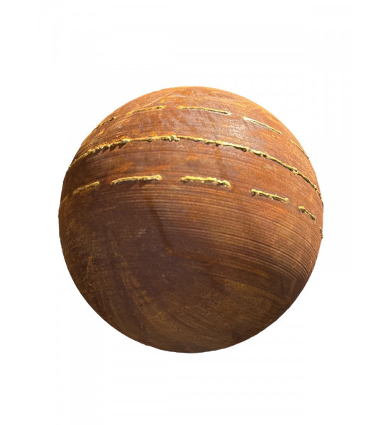 Geschlossene Deko Kugel mit unregelmäßigen Goldstreifen - Ø 40 cm - Gartenkugel