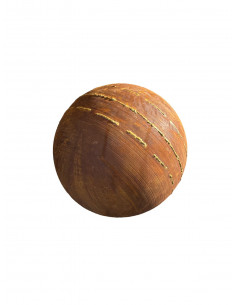Edelrost Kugel mit unregelmäßigen Goldstreifen -...