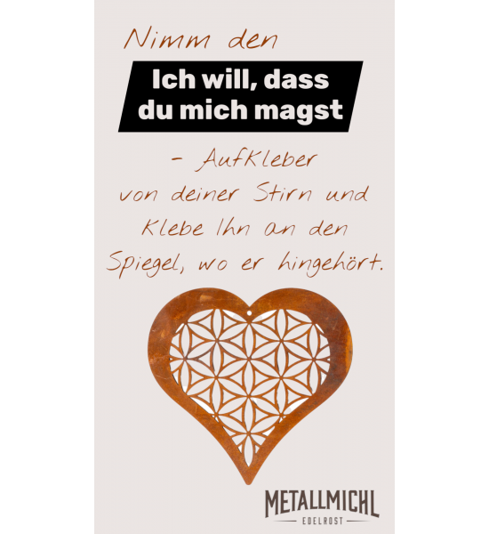 Deko Herz - Blume des Lebens -  zum Hängen -...