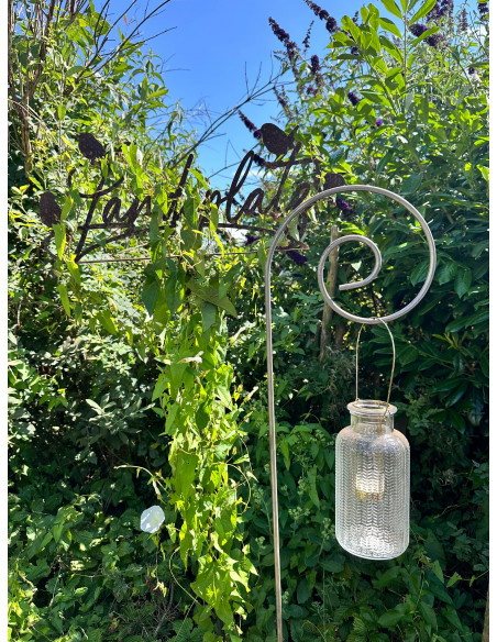 Gartenstecker Metall Laternenstab - kleine Schnecke - Höhe 180 cm - Curl Spirale 
Höhe 180 cm
Breite 20 cm
Durchmesser 8 mm S