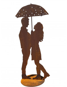 Start verliebtes Paar unter dem Regenschirm 100 cm hoch 
Höhe 98 cm
Breite 43 cm