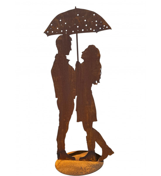 Start verliebtes Paar unter dem Regenschirm 100 cm hoch 
Höhe 98 cm
Breite 43 cm
