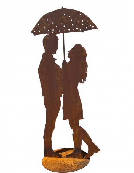 Start verliebtes Paar unter dem Regenschirm 100 cm hoch 
Höhe 98 cm
Breite 43 cm

