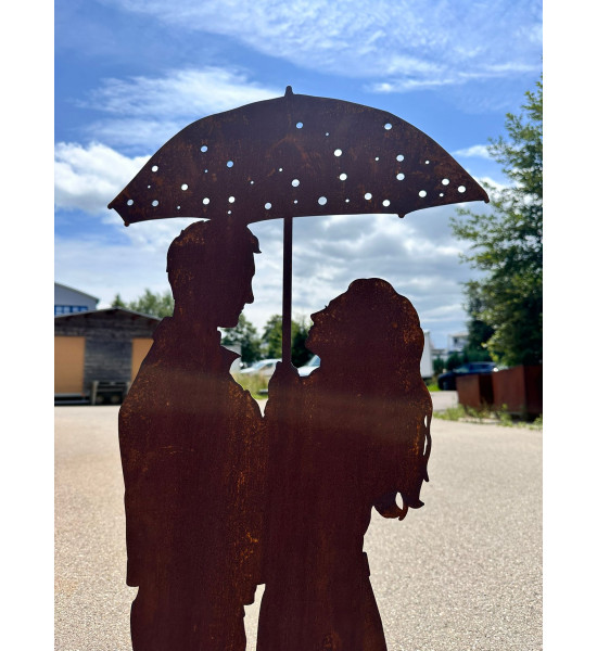 Start verliebtes Paar unter dem Regenschirm (aufsteckbar) - XL lebensgroße Dekofigur 220 cm hoch 
220 cm hoch
Spedition
Schir