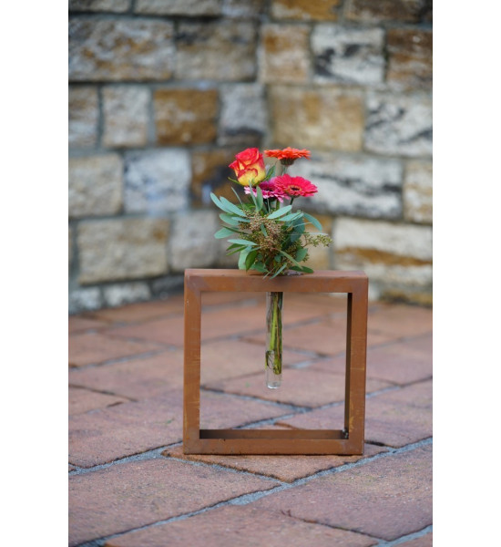 moderner Tischdekoständer mit Reagenzglas - Blumeneck - 30 x  30 cm - Tisch und Wohndeko