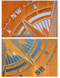 Maritime Deko Rosa dei venti - Windrose als Flaches rundes Ornament Ø 70 cm mit 4 Löchern zum Aufhängen oder Anschrauben 
Ø 70  2