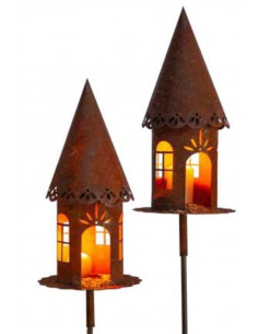 Futterstellen und Vogelhäuser romantisches Vogelhaus Höhe 45 cm - Vogelfutterhaus mit Spitzenboden Dieses Vogelfutterhaus aus Me