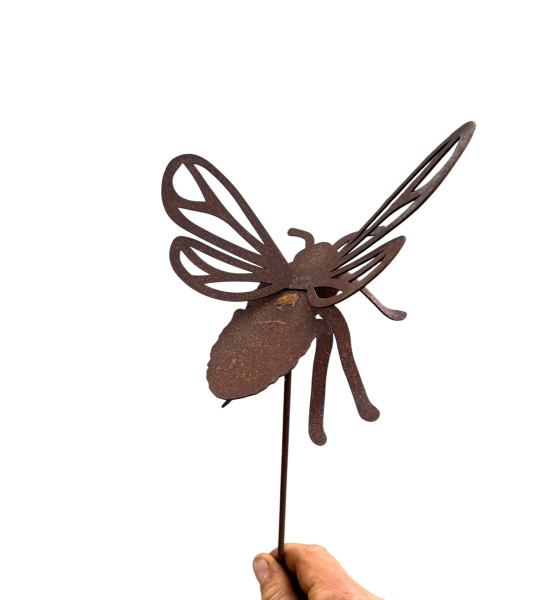 Fliegende Hummel als Gartenstecker - 20 cm breit