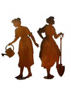 Gärtner Figur Große Gärnterin Figur - Doris - mit Spaten 172 cm hoch Höhe 172 cm 2