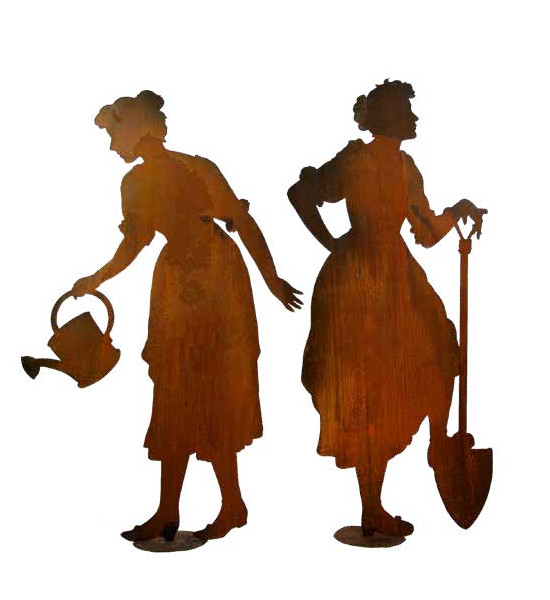 Gärtner Figur Große Gärnterin Figur - Doris - mit Spaten 172 cm hoch Höhe 172 cm