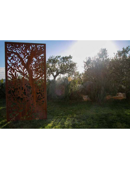 Blumen und Bäume Sichrtschutzwand Olivenlaub - mit vielen Ausschnitten 200 cm hoch 100 cm breit  Blumen und Bäume Sichrtschutzwand Olivenlaub - mit vielen Ausschnitten 200 cm hoch 100 cm breit