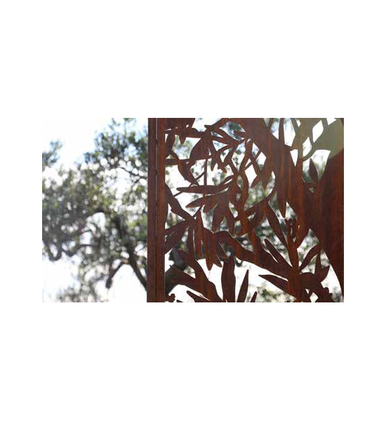 Blumen und Bäume Sichrtschutzwand Olivenlaub - mit vielen Ausschnitten 200 cm hoch 100 cm breit
