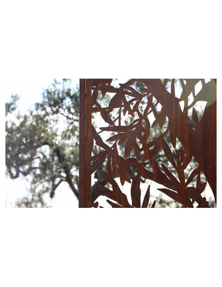 Blumen und Bäume Sichrtschutzwand Olivenlaub - mit vielen Ausschnitten 200 cm hoch 100 cm breit  Blumen und Bäume Sichrtschutzwand Olivenlaub - mit vielen Ausschnitten 200 cm hoch 100 cm breit