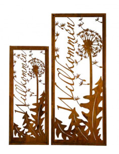 Skulpturen - Rostsäulen und Stelen Pusteblumen Stele Willkommen - Höhe 135 cm - Breite 55 cm 
Höhe 135 cm
Breite 55 cm
Befest 2