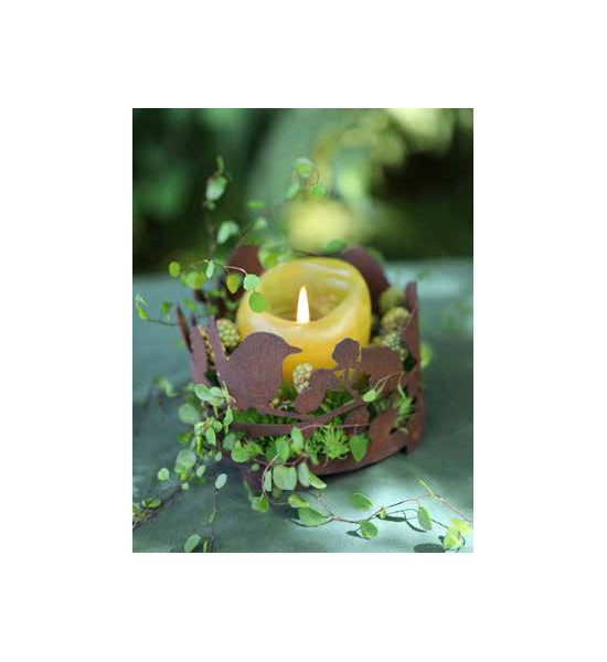 Start Windlicht - Vögelchen auf Brombeeren - Ø 13 CM 
