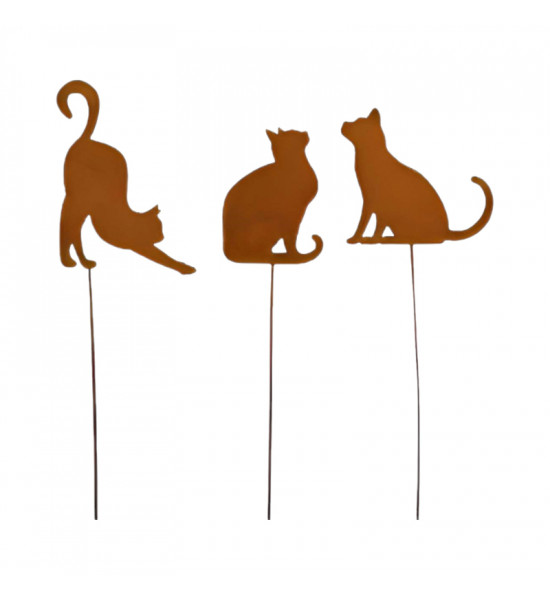 Deko Katzen und Mäuse Deko Katzen Gartenstecker - 3er-Set – Länge 39 cm 
Länge 39 cm
Breite 8 cm
