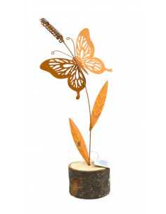 Schmetterlinge Dekofigur Schmetterling mit Blume – auf Holzsockel -Höhe 31 cm 
Höhe 31 cm
Breite 17 cm
Frühlingsdeko für de