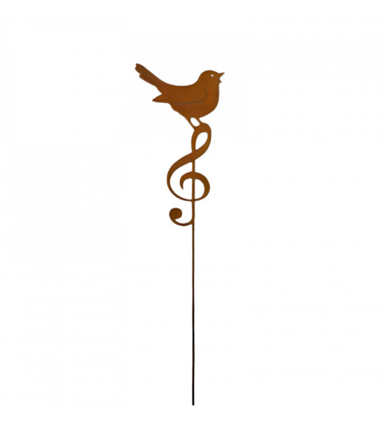 Vogel Deko Vogel auf Notenschlüssel zum Stecken - Höhe 14 cm 
Höhe 14 cm
Breite 8 cm
Gesamtlänge 42
