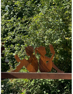 Figure Lesender Junge auf Platte - Höhe 41 cm 
Höhe 41 cm
Breite 41cm
auf Platte
3 mm Stahl 2