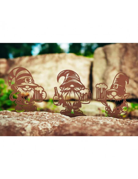 Deko Beetstecker - Wichtel - Arvo mit Bier - Höhe 40 cm