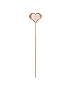 Gartenstecker Herz Gartenstecker Herz Mandala – Blume des Lebens - Breite 30 cm 
Gesamtlänge 166 cm
Breite 30 cm