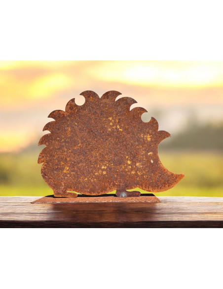 Herbstdeko fröhlicher Gartenigel Figur - 15 cm breit - Igel Herbstdeko Dieser herbstliche Geselle sucht bei dir im Garten ein Pl