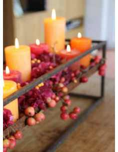Kerzentablett aus Metall zum Stellen und Hängen Volante Tischdeko Tablett 80 cm lang 
Länge 80 cm
Breite 20 cm
Höhe 25 cm
au 2
