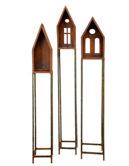 Start schmales Vogelhaus auf Vierkant Stele - ohne Fenster - Höhe 121 cm - 15x15 cm Lichthaus 