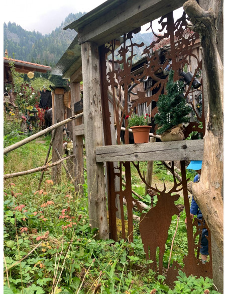 Wild Paravent - Hirsch - 200 x 90 cm Sichtschutzwand mit Umrandung