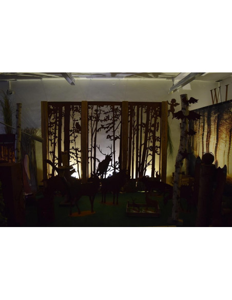 Wild Paravent - Hirsch - 200 x 90 cm ohne Rahmen - Sichtschutzwand