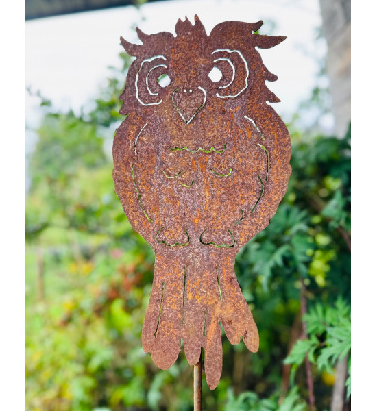Deko Eulen Lustige Eule als Gartenstecker - Gesamthöhe 120 cm Kautzi Lustige Eule als Gartenstecker aus Rost-Metall

Höhe 40 c