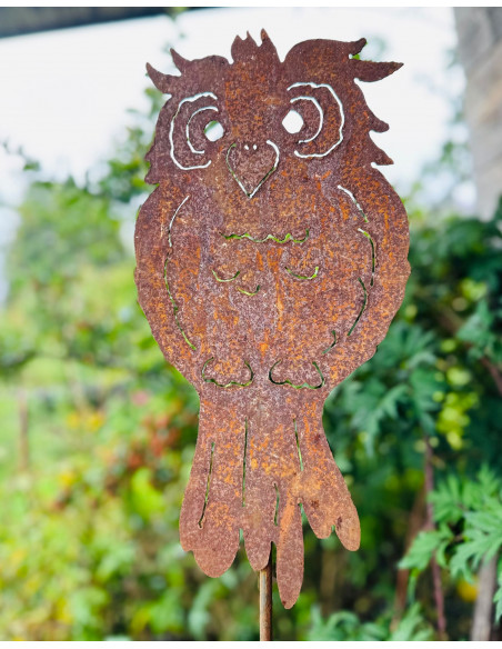 Deko Eulen Lustige Eule als Gartenstecker - Gesamthöhe 120 cm Kautzi Lustige Eule als Gartenstecker aus Rost-Metall

Höhe 40 c