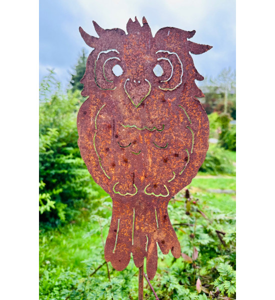 Deko Eulen Lustige Eule als Gartenstecker - Gesamthöhe 120 cm Kautzi Lustige Eule als Gartenstecker aus Rost-Metall

Höhe 40 c