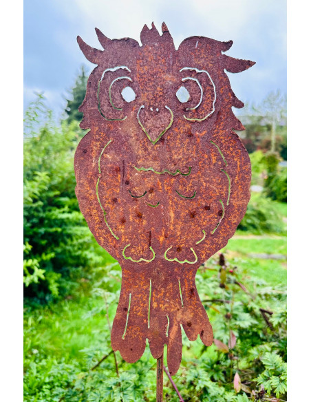 Deko Eulen Lustige Eule als Gartenstecker - Gesamthöhe 120 cm Kautzi Lustige Eule als Gartenstecker aus Rost-Metall

Höhe 40 c
