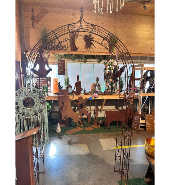 Rosenbogen Metall Rosenbogen Metall - ADVANCE mit Spitze - 160 cm breit Massiver Metallrosenbogen mit klassischer Lilienspitze m