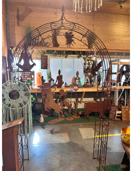 Rosenbogen Metall Rosenbogen Metall - ADVANCE mit Spitze - 160 cm breit Massiver Metallrosenbogen mit klassischer Lilienspitze m