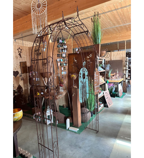 Rosenbogen Metall Rosenbogen Metall - ADVANCE mit Spitze - 160 cm breit Massiver Metallrosenbogen mit klassischer Lilienspitze m