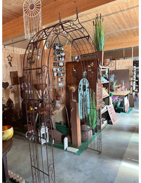 Rosenbogen Metall Rosenbogen Metall - ADVANCE mit Spitze - 160 cm breit Massiver Metallrosenbogen mit klassischer Lilienspitze m