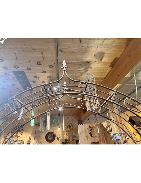 Rosenbogen Metall Rosenbogen Metall - ADVANCE mit Spitze - 160 cm breit Massiver Metallrosenbogen mit klassischer Lilienspitze m