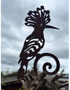 Vogel Deko Wiedehopf mit Curl Stecker - Höhe 42 cm  2