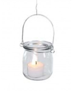 Glas Windlichter Glas Hängewindlicht mit Drahtbügel - Höhe 8 cm 
Höhe 8 cm 
Durchmesser 7 cm