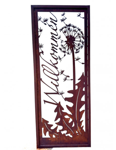 Pusteblumen Pusteblumen Stele Willkommen mit Umrandung - Höhe 160 cm - Breite 65 cm 
Höhe 160 cm
Breite 65 cm
