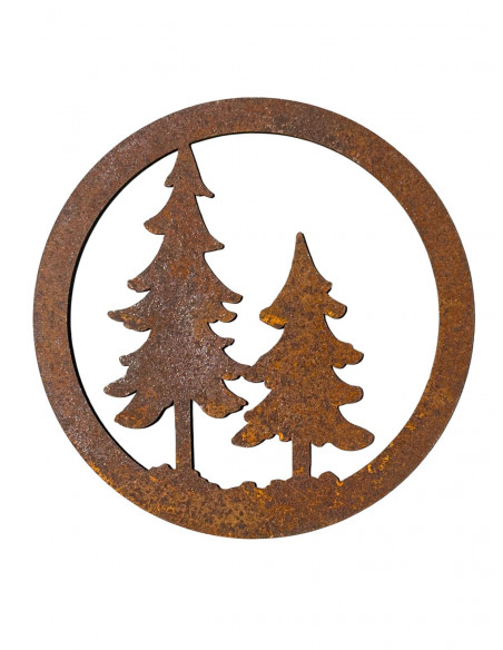 Neuheiten Saremo 2 Tannen im runden Ring zum Hängen Ø 13 cm 

