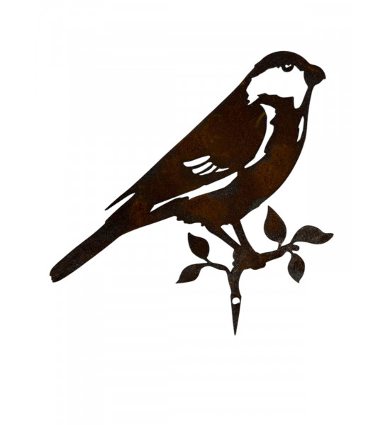 Tiere mit Baumspieß Direktstecker Vogel Dompfaff - auf Ast - Höhe 15 cm 