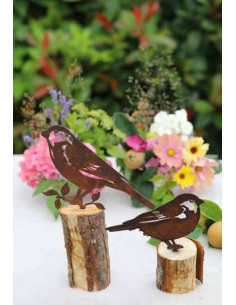 Tiere mit Baumspieß Direktstecker Vogel Dompfaff - auf Ast - Höhe 15 cm  2